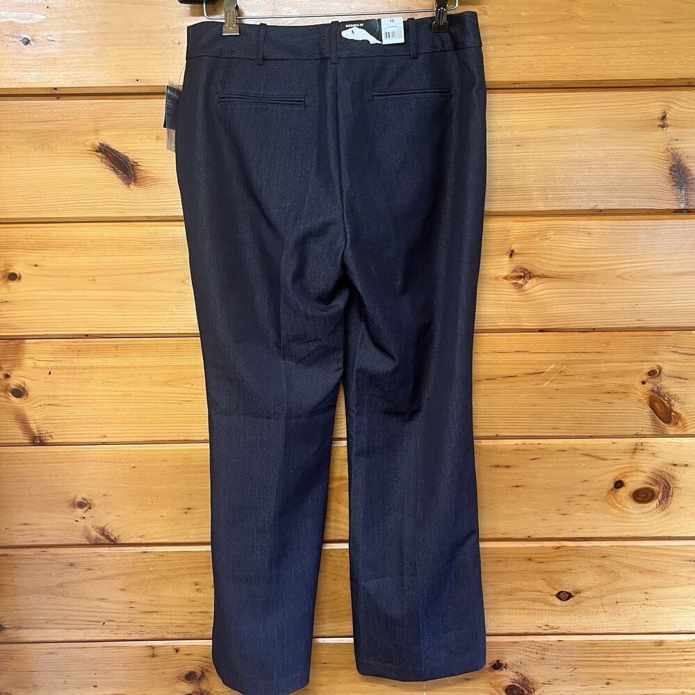 George Size 12 Modern Fit New Straight Fit Through Hip & Thigh Dress Pants Black - Picture 5 of 6